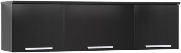 Floating Cabinet, Wall Mounted Hutch with 3 Doors, Self Closing Hinges for Office, Living Room, and Bedroom Ideal for Storage and Organization, 12.5"D x 47.25"W x 13"H, Black