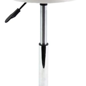 Adjustable Swivel Barstool, White, PU Leather, 32cm Diameter, 220lbs Maximum Load