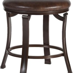 Backless Vanity Stool, Antique Brown