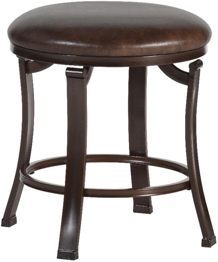 Backless Vanity Stool, Antique Brown