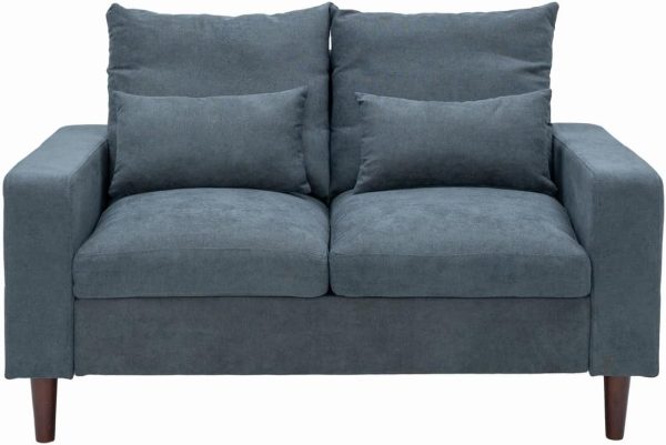 Sofa Couches Love Seat for Living Room Modern Linen Fabric Couch 2 Seat Sofa for Apartment and Small Space
