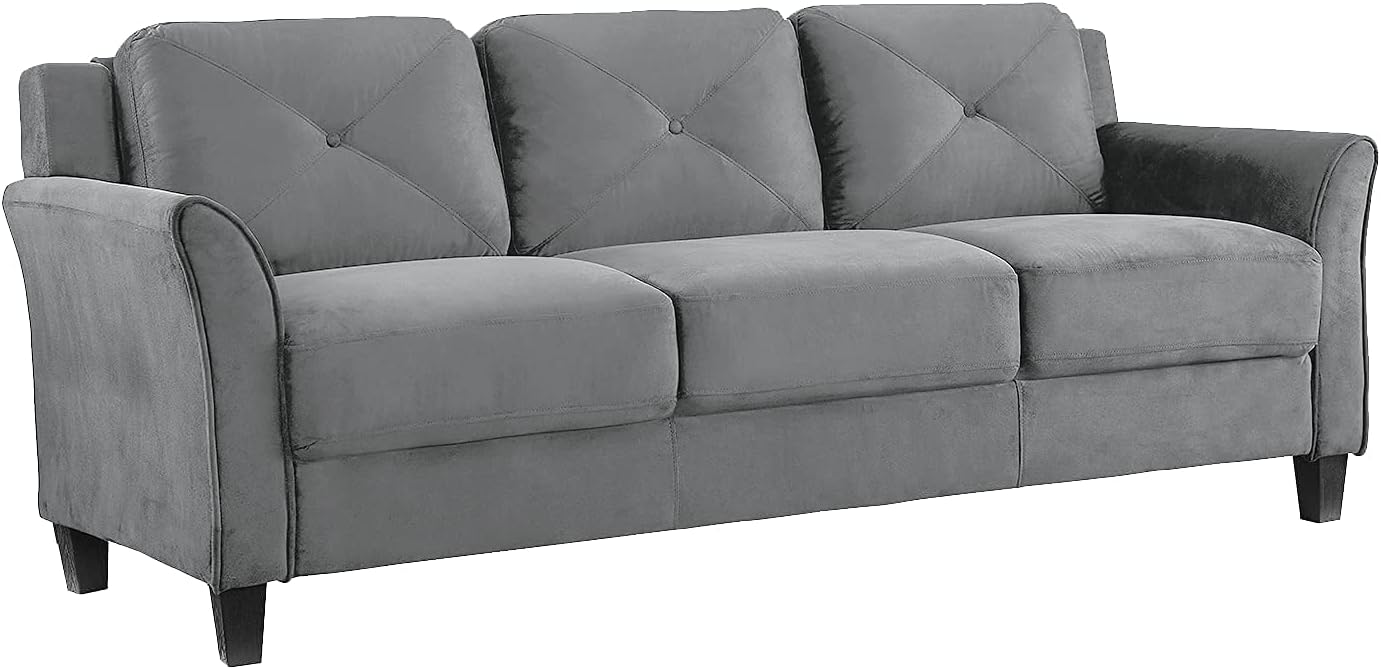 Micro-Fabric Sofa, Dark Grey