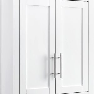 Wall Mounted Bathroom Storage Medicine Cabinet with Shelves, White