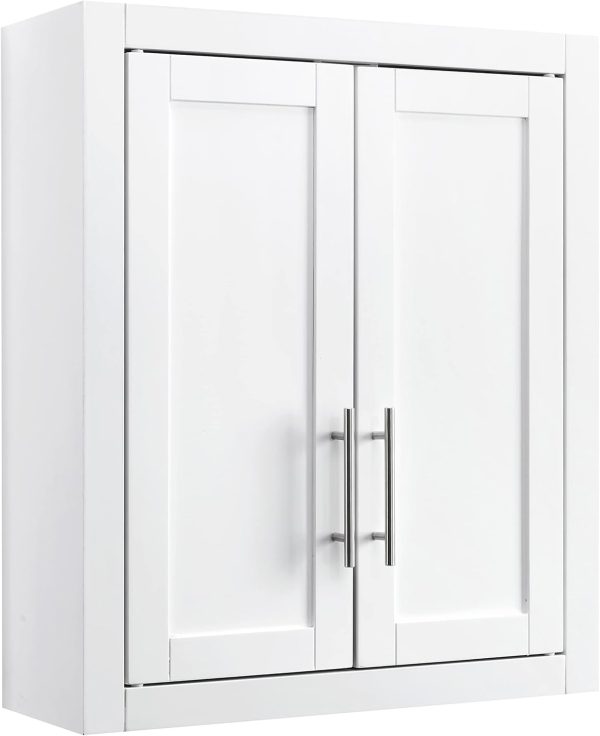 Wall Mounted Bathroom Storage Medicine Cabinet with Shelves, White