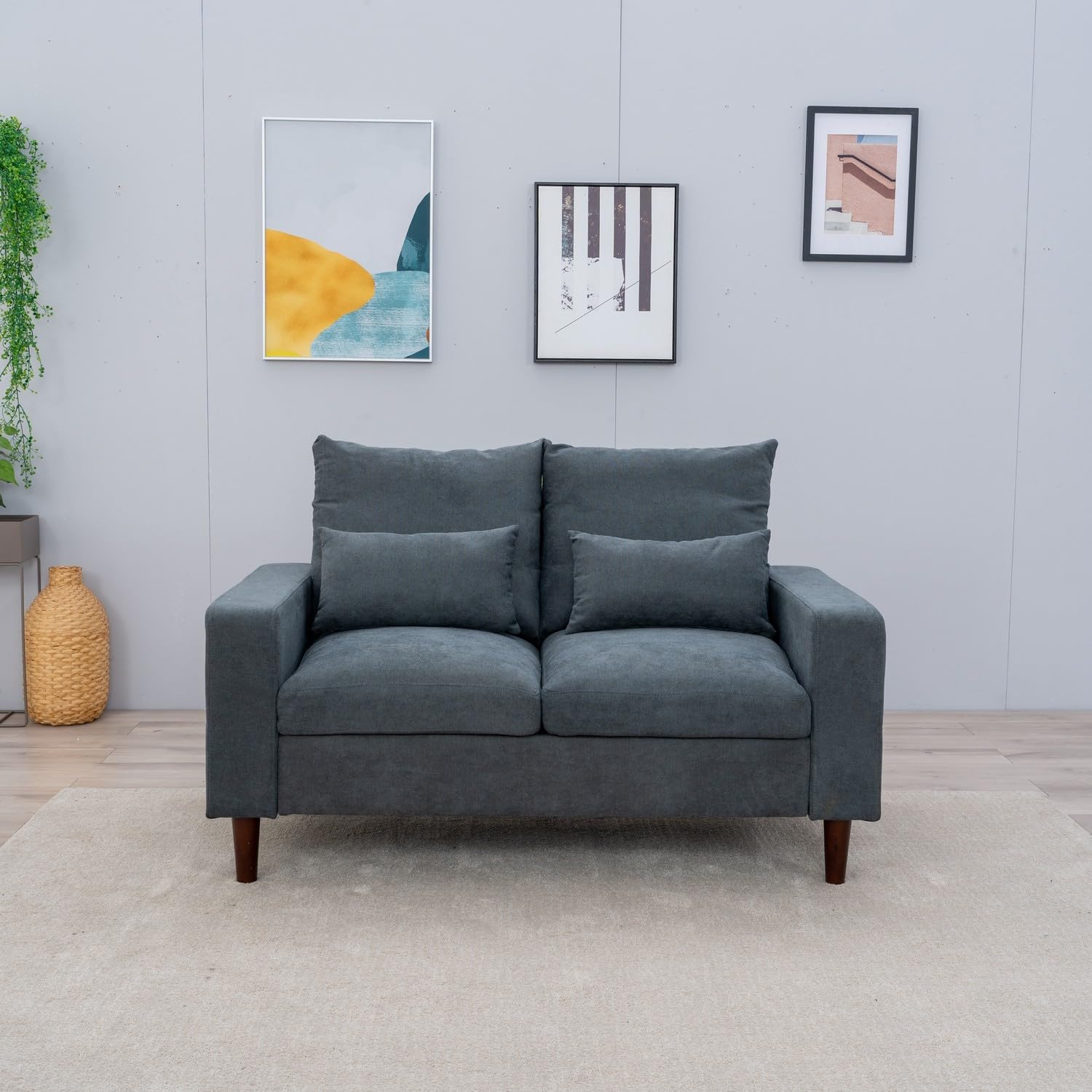 Sofa Couches Love Seat for Living Room Modern Linen Fabric Couch 2 Seat Sofa for Apartment and Small Space - Image 2