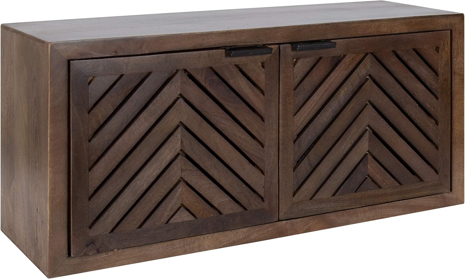 Decorative  2-Door Wall Cabinet, 30 x 10 x 14, Natural Wood, Decorative Modern Storage Cabinet with Doors